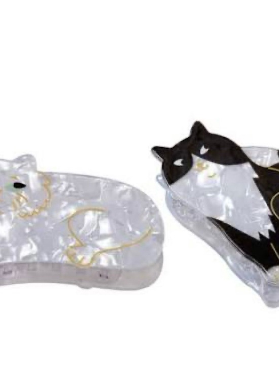 Accessories - Clear Cat-Shaped Treat & Toy Holder - White and Black Options